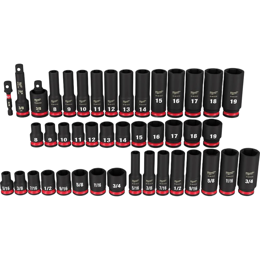 Milwaukee SHOCKWAVE™ Impact Duty™ 43-PC 3/8" Drive SAE & Metric Deep 6 Point Sockets - Image 3