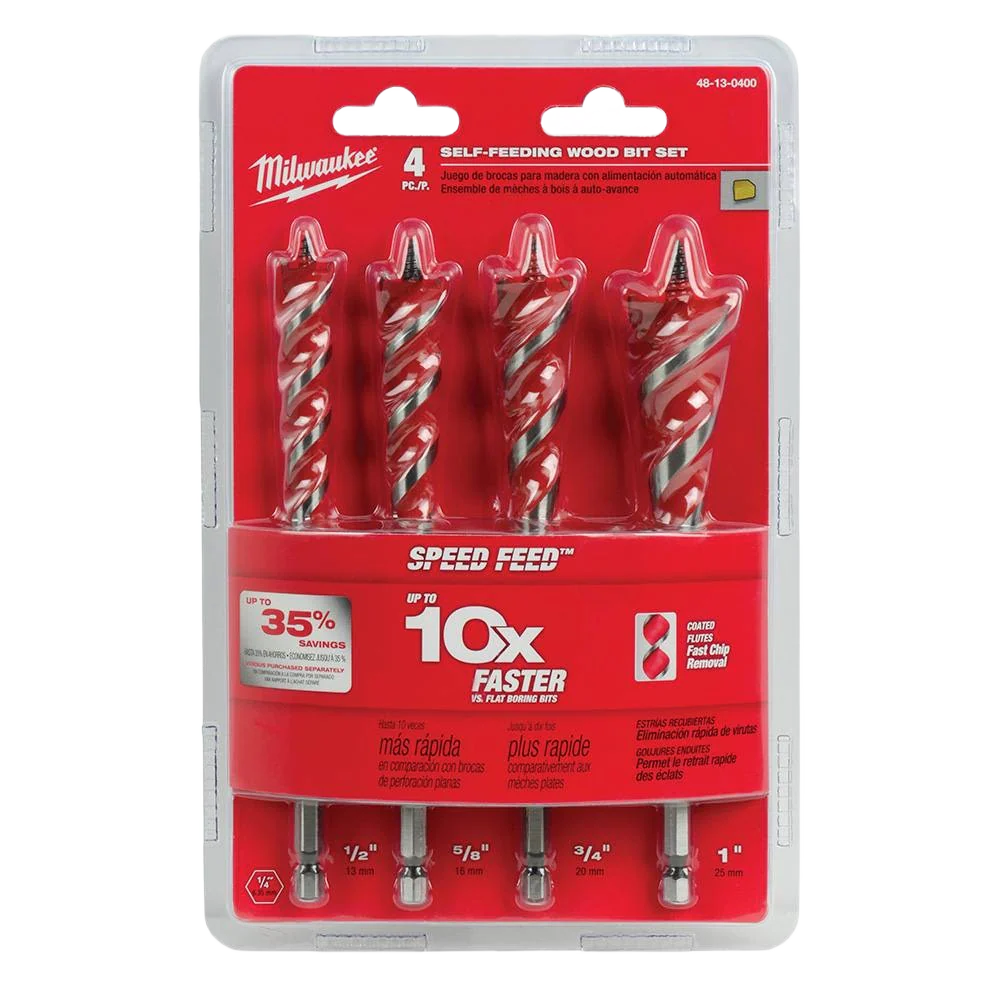 Milwaukee SPEED FEED™ 4-PC 6-1/2" Wood Bits Set - Image 2