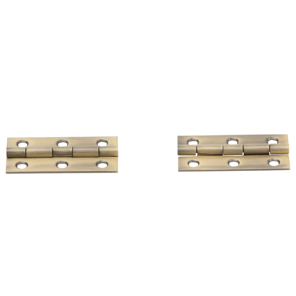 National Hardware 1" x 2" Antique Brass Narrow Decorative Hinge (2-Pack)