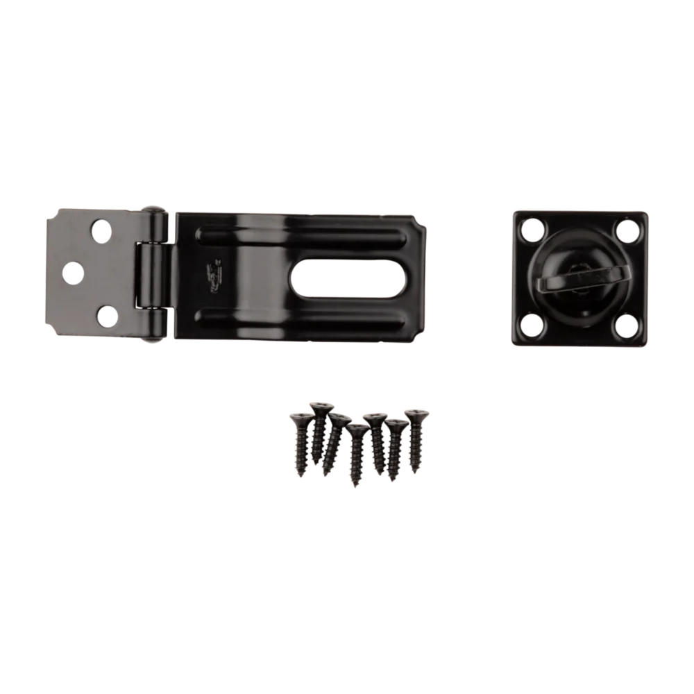 National Hardware 3-1/4" Black Swivel Safety Hasp - Image 3