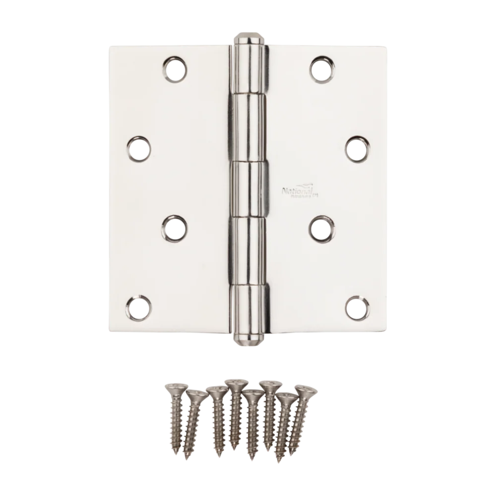 National Hardware 4" Square Stainless Steel Door Hinge - Image 3