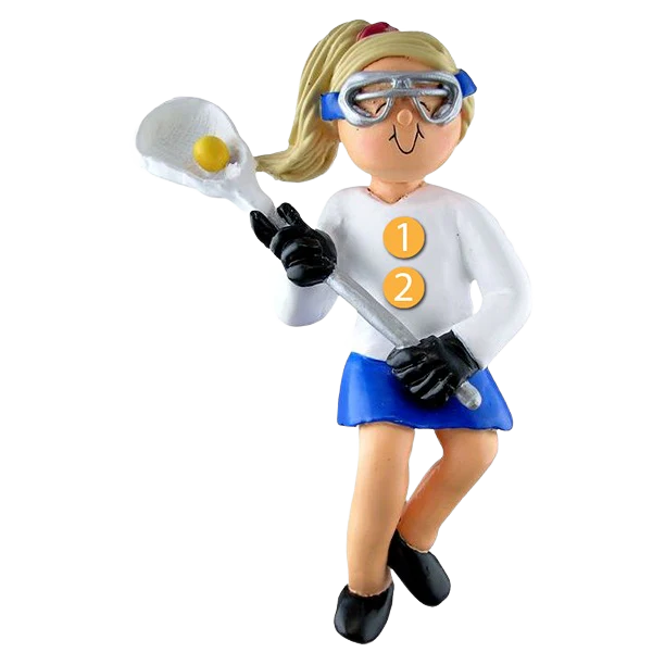 Ornament Central Personalized Blonde Female Lacrosse Player Ornament