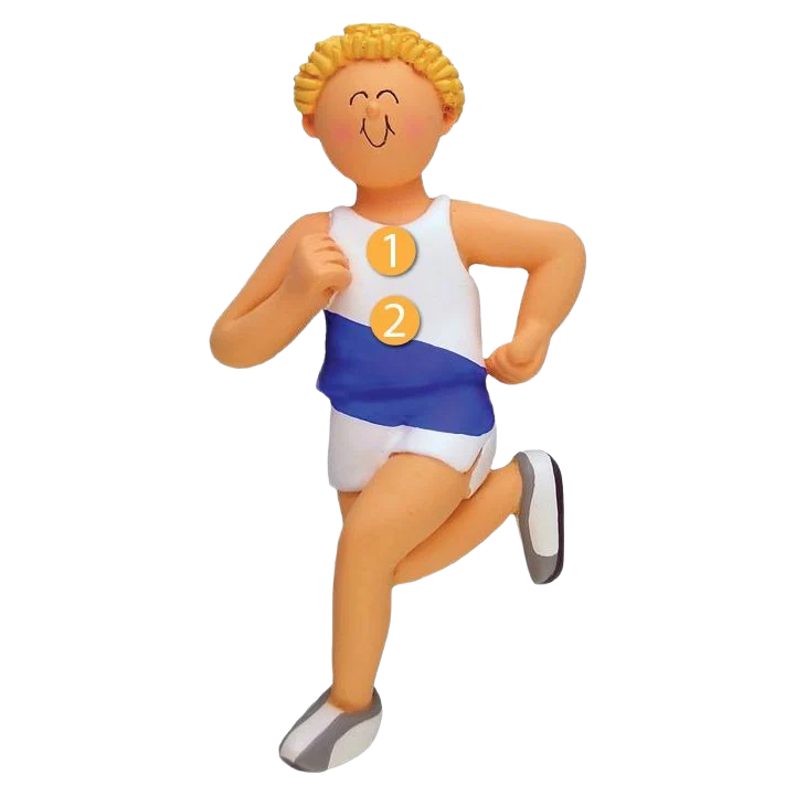 Ornament Central Personalized Blonde Male Runner Ornament