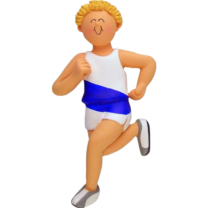 Ornament Central Personalized Blonde Male Runner Ornament - Image 2