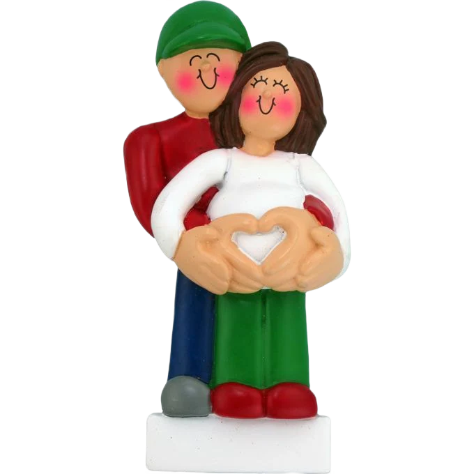 Ornament Central Personalized Brunette Female Pregnancy Ornament - Image 2