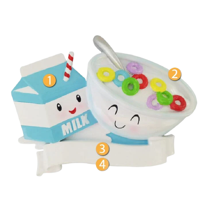 PolarX Personalized Cereal & Milk Ornament - Image 2