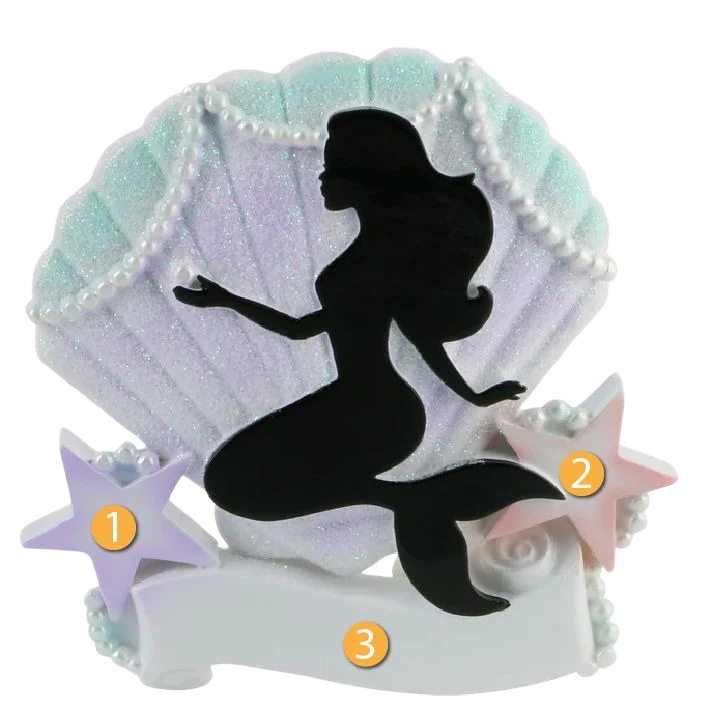 PolarX Personalized Mermaid Silhouette Ornament