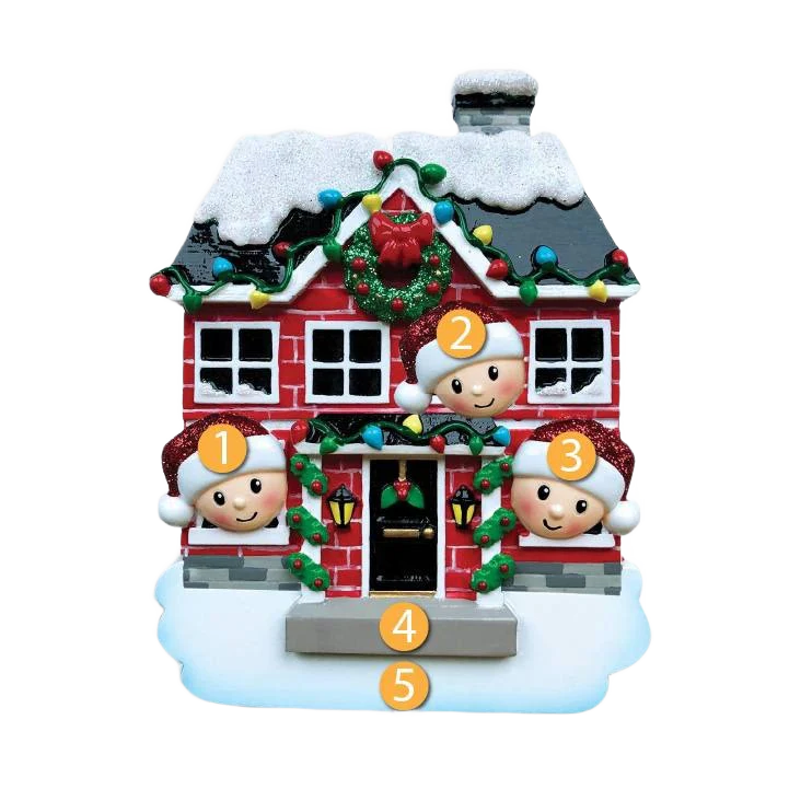 PolarX Personalized New House Family of 3 Ornament