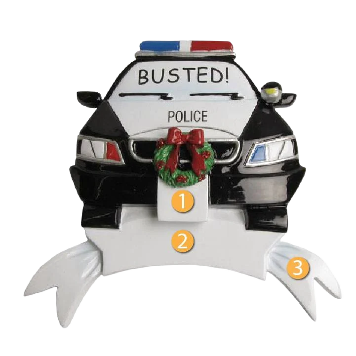 PolarX Personalized Police Car Ornament