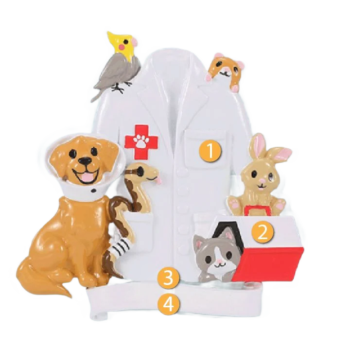 PolarX Personalized Veterinarian Coat and Pets Ornament - Image 2