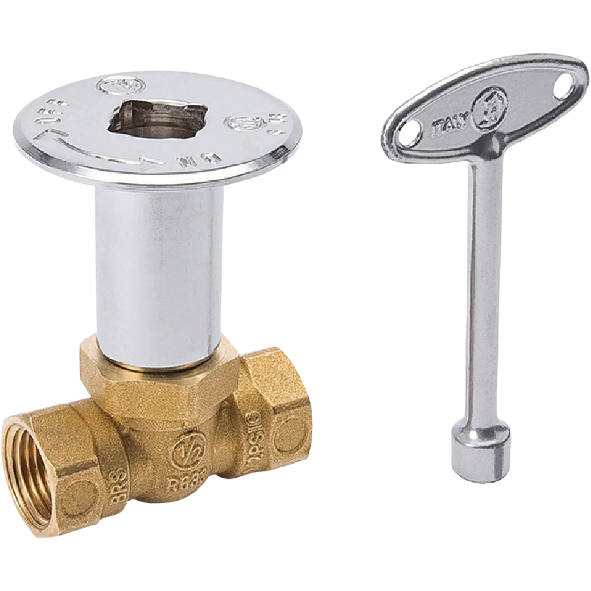 ProLine Straight Pattern Brass & Chrome-Plated Log Lighter Gas Valve