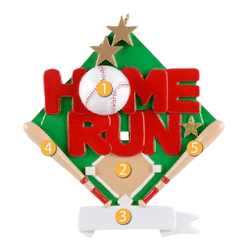 Rudolph & Me Baseball Diamond Personalized Ornament - Image 2