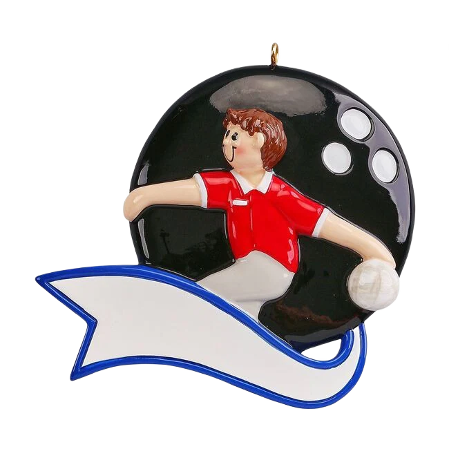 Rudolph & Me Personalized Boy Bowler Ornament - Image 2