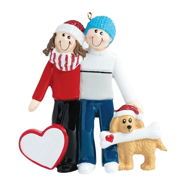 Rudolph & Me Personalized Couple with Dog Ornament - Image 2