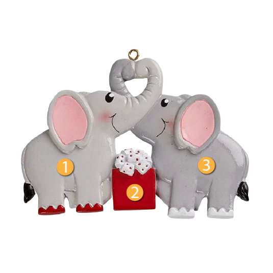 Rudolph & Me Personalized Elephant Couple Ornament
