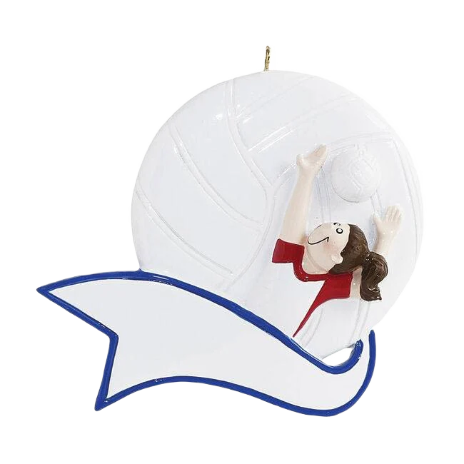 Rudolph & Me Personalized Girl Serving Volleyball Ornament - Image 2