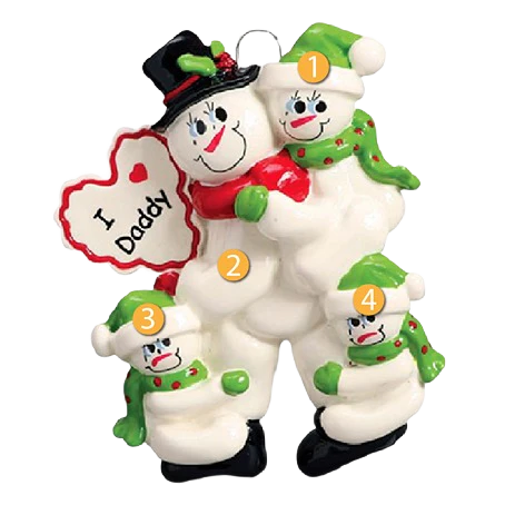 Rudolph & Me Personalized I Love Daddy with Three Kids Ornament - Image 2