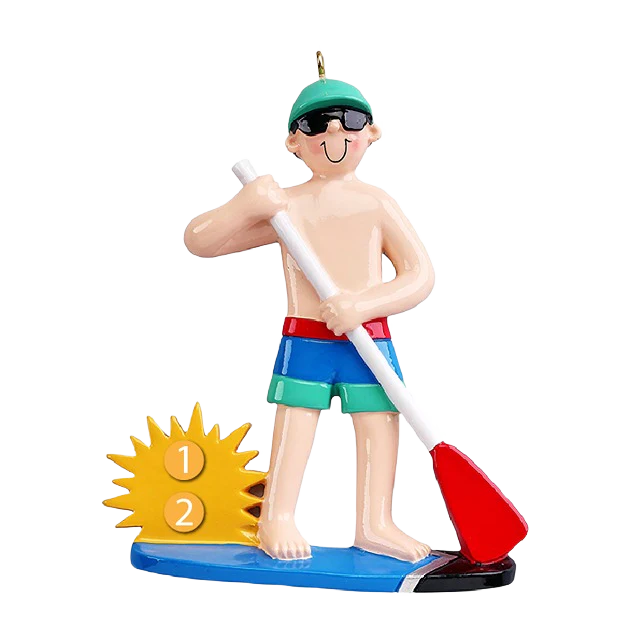 Rudolph & Me Personalized Paddleboard Boy Ornament - Image 2