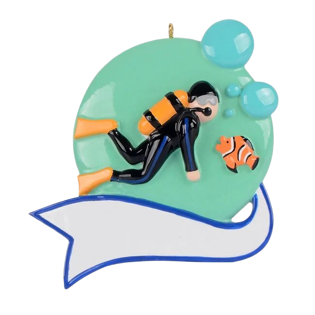 Rudolph & Me Personalized Scuba Diver Ornament - Image 2