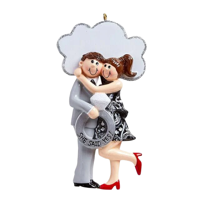 Rudolph & Me Personalized She Said Yes Ornament - Image 2