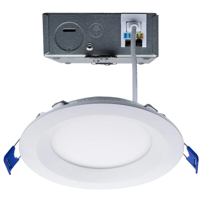 Satco 12 Watt LED Low Profile Round Regress Baffle Downlight, 4 in.