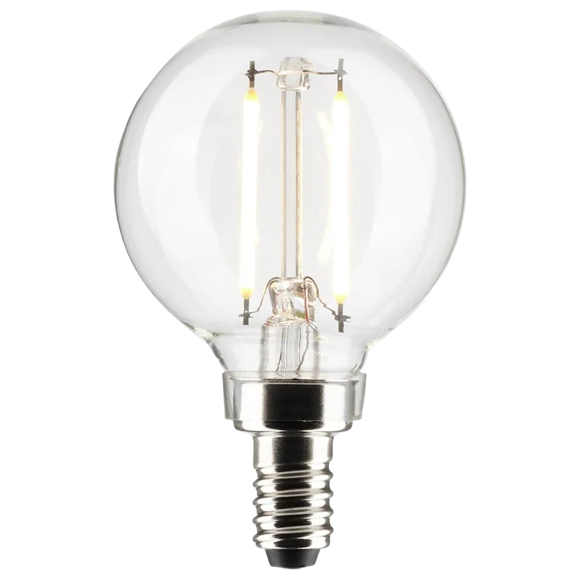 Satco 3 Watt G16.5 LED Clear Cool White Candelabra Base Light Bulb - Image 2