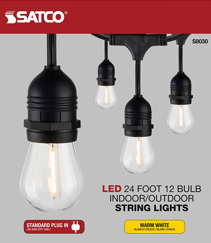 Satco LED Black String Light, 24 ft. - Image 3