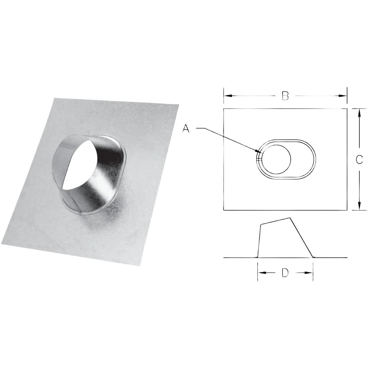 Selkirk RV 3" Gas Vent Adjustable Roof Flashing