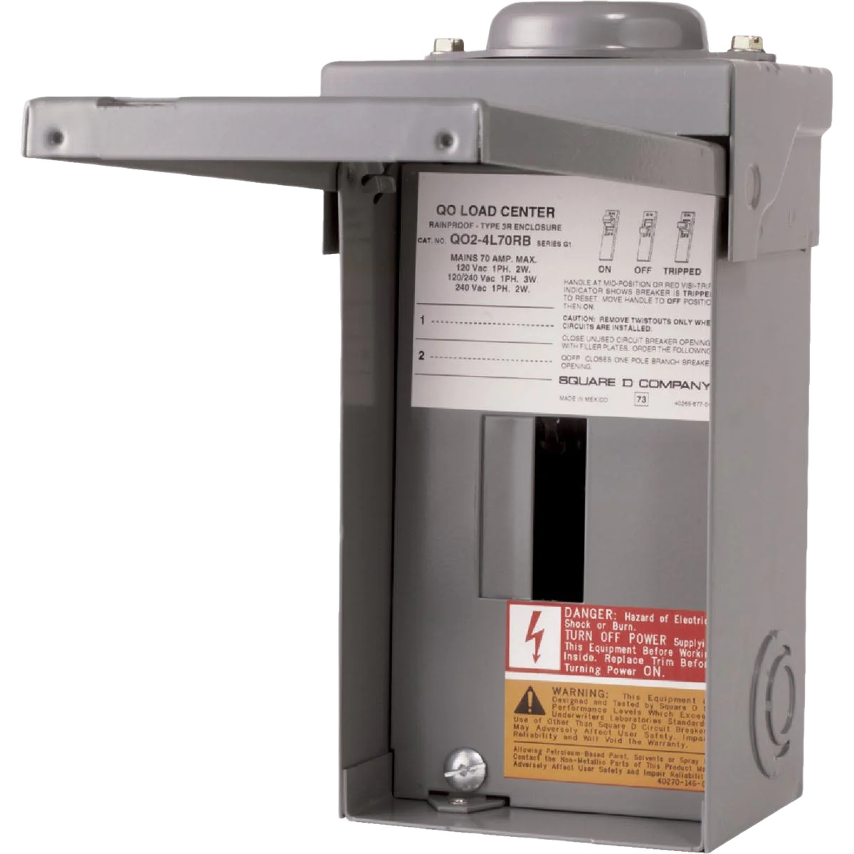 Square D QO 70A Raintight Main Lug Load Center