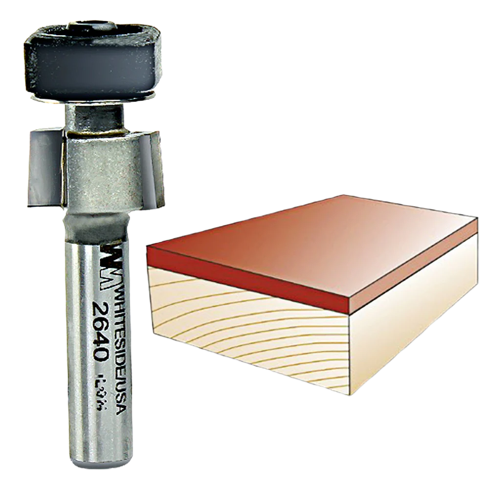 Whiteside Laminate Trim Bit w/Euro Square Bearing, 1/4 in. SH x 1/2 in. CD x 1/4 in. CL