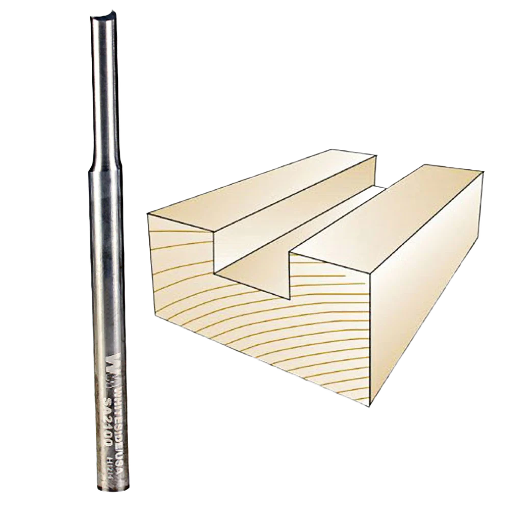 Whiteside O-Flute Straight Bit, 1/4 in. SH x 1/4 in. CD x 1 in. CL