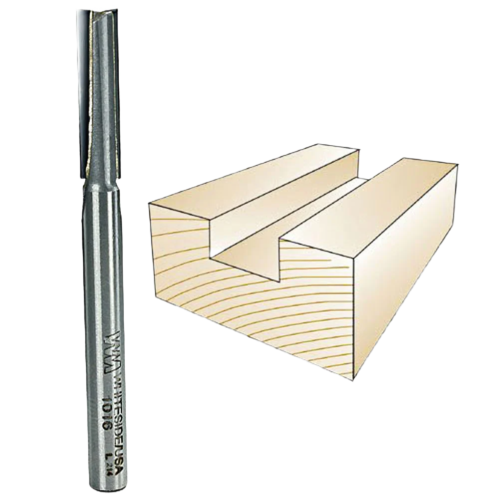Whiteside Straight Bit, 1/4 in. SH x 1/4 in. CD x 1 in. CL