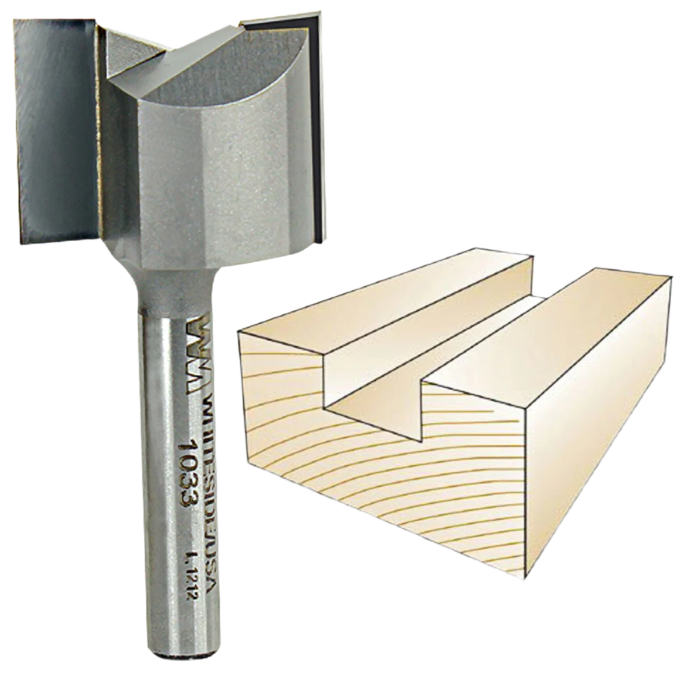 Whiteside Straight Bit, 1/4 in. SH x 1 in. CD x 3/4 in. CL