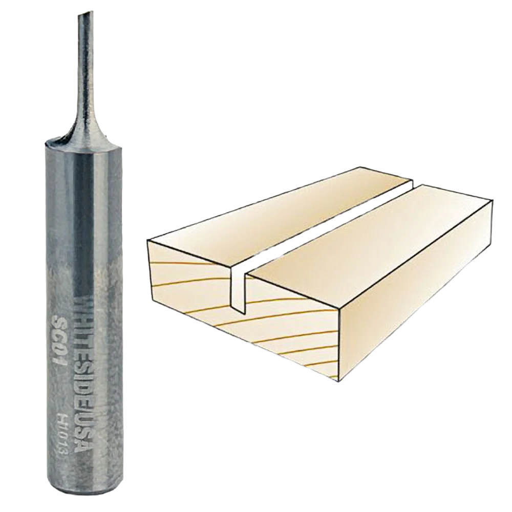 Whiteside Straight Inlay Bit, 1/4 in. SH x 1/16 in. CD x 5/16 in. CL