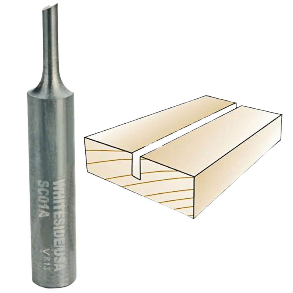 Whiteside Straight Inlay Bit, 1/4 in. SH x 3/32 in. CD x 5/16 in. CL