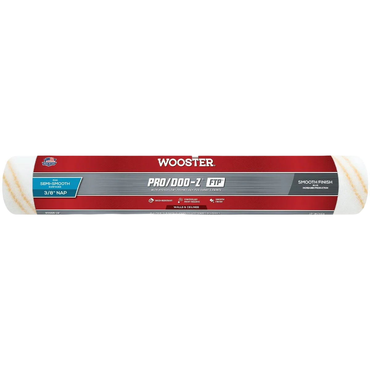 Wooster Pro/DOO-Z FTP Woven Fabric Roller Cover, 18 x 3/8 in.